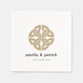 Gold Celtic Knot Irish Wedding Serviette (Vorderseite)