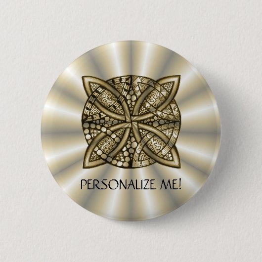 Gold Celtic Knot Original Artistic Design Button (Vorderseite)