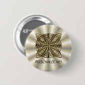 Gold Celtic Knot Original Artistic Design Button (Vorne & Hinten)