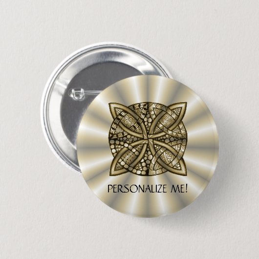 Gold Celtic Knot Original Artistic Design Button (Vorne & Hinten)