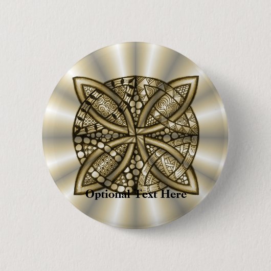 Gold Celtic Knot Original Artistic Design Button (Vorderseite)