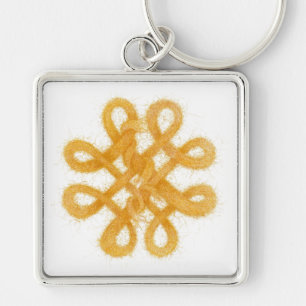 GOLD CELTIC KNOT Premium Quadratischer Schlüsselan Schlüsselanhänger
