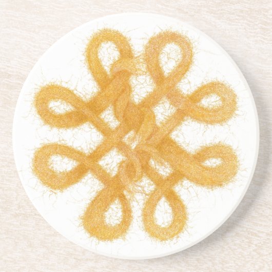GOLD CELTIC KNOT Round Sandstone Untersetzer (Vorne)