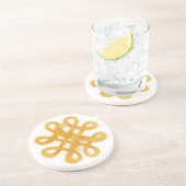 GOLD CELTIC KNOT Round Sandstone Untersetzer (Seite)
