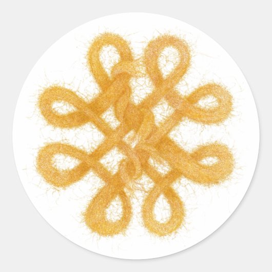 GOLD CELTIC KNOT Small Round Stickers (Vorderseite)
