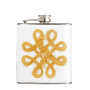 GOLD CELTIC KNOT Vinyl Wrapped Flask Flachmann
