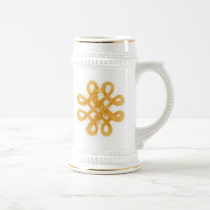 GOLD CELTIC KNOT White and Gold Stein Bierglas