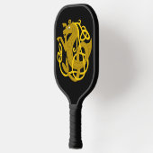 Gold Celtic Seepferd Pickleball Schläger (Links)