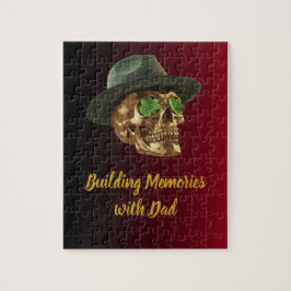 Gold Celtic Skull Green Clover Father's Puzzle