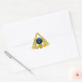GOLD CELTIC TRIANGE MIT BLUE SAPPHIRE DREIECKIGER AUFKLEBER (Umschlag)
