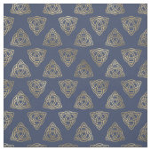 Gold Celtic Trinity Knots auf Navy Blue Stoff (Muster)