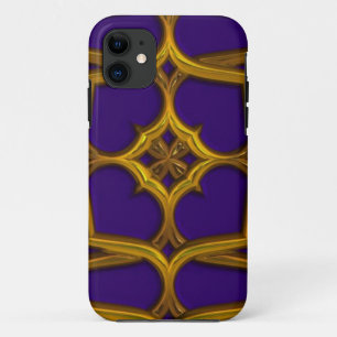 Gold Celtic Weave im Lila Hintergrund iPhone 11 Hülle