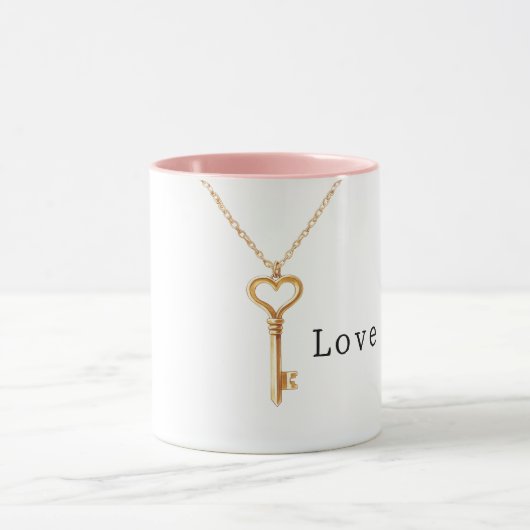 Gold Chain Heart Necklace Love Tasse (Zentrum)