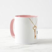 Gold Chain Heart Necklace Love Tasse (Vorderseite Links)