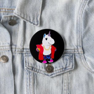 Gold Chain Shade Fan Unicorn Button