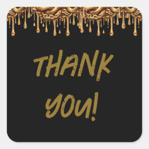 Gold Chain Tropfen-Treiber für die Geburtstagspart Quadratischer Aufkleber