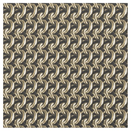 Gold Chainmaille Print Goth Muster Fabric Stoff (Nahaufnahme)