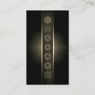 Gold Chakras Meditation Business Card Visitenkarte