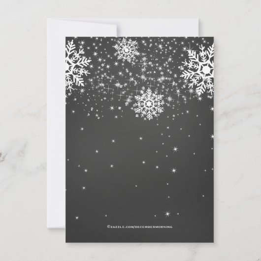 Gold Chalkboard Snowflake Weihnachts-Party Einladung (Rückseite)