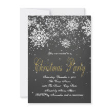 Gold Chalkboard Snowflake Weihnachts-Party