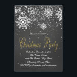 Gold Chalkboard Snowflake Weihnachts-Party Einladung<br><div class="desc">Hübsche rustikale weiße Kreide mit Goldtext Schneeflocke Weihnachtskreide Party Einladung. Diese schlichte,  elegante,  rustikale Schneeflocken-Weihnachtsweihnachtsweih-Party Einladung in Schwarz und Gold lässt sich leicht an Ihre Veranstaltung anpassen,  indem Sie Ihre Details in den Schriftart-Stil und den Wortlaut Ihrer Wahl einfügen.</div>