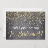 Gold & Chalkboard Werden Sie mein Jr. Bridesmaid Einladung (Vorderseite)
