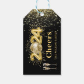 Gold Champage Chef Neujahr Familienurlaub G Geschenkanhänger (Vorderseite)