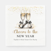 Gold Champage Silvester Party Paper Napkin Serviette (Vorderseite)