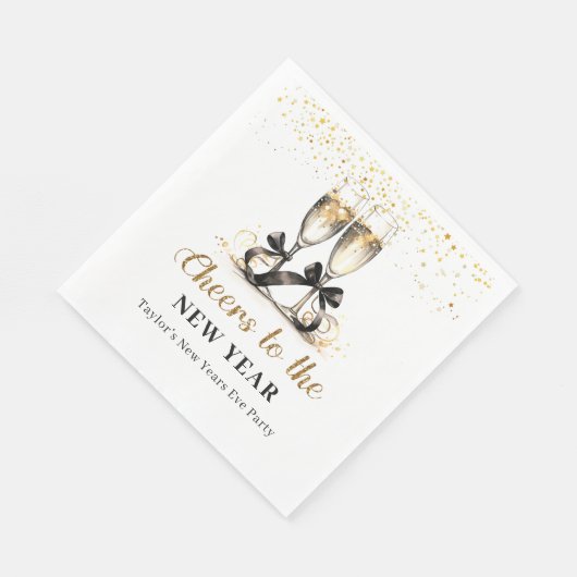 Gold Champage Silvester Party Paper Napkin Serviette (Ecke)