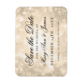Gold Champagne Bokeh Elegant Save the Date Magnet (Vertikal)