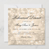 Gold Champagne Bokeh Elegantes Probe Dinner Einladung (Vorderseite)