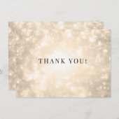 Gold Champagne Bokeh Hochzeit Danke (Vorne/Hinten)