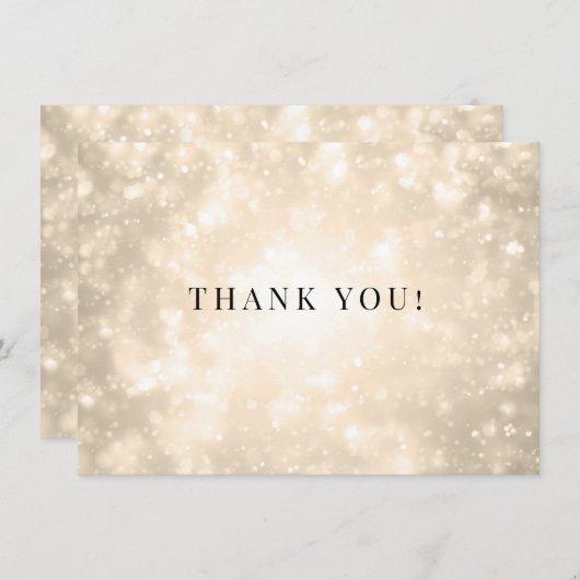 Gold Champagne Bokeh Hochzeit Danke (Vorne/Hinten)