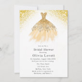 Gold Champagne Bridesmaid Dress Brautparty Einladung (Vorderseite)