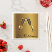 Gold Champagne Brillen Celebration Paper Napkins Serviette (Beispiel)