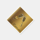 Gold Champagne Brillen Celebration Paper Napkins Serviette (Ecke)