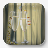 Gold Champagne Brillen Geburtstagsparty Pappteller (Vorderseite)