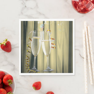 Gold Champagne Brillen Geburtstagsparty Serviette