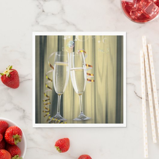 Gold Champagne Brillen Geburtstagsparty Serviette (Beispiel)