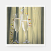 Gold Champagne Brillen Geburtstagsparty Serviette (Vorderseite)