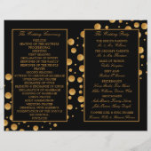 Gold Champagne Bubbles BlackGold Wedding Program (Rückseite)
