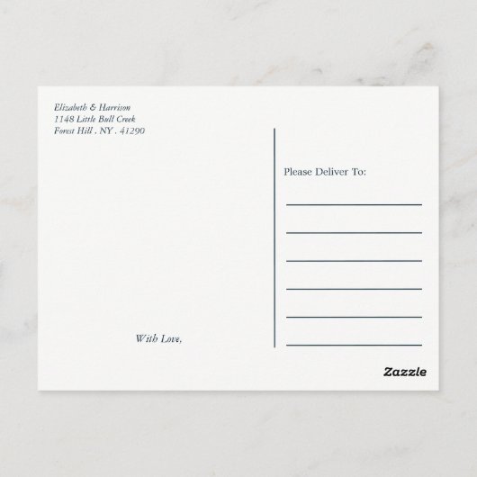 Gold Champagne Bubbles - Blue & Gold - Vielen Dank Postkarte (Rückseite)