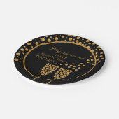 Gold Champagne Bubbles Engagement Party Pappteller (Schrägansicht)