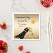 Gold Champagne Bubbles Engagement Party Serviette (Beispiel)