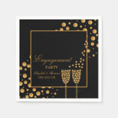 Gold Champagne Bubbles Engagement Party Serviette (Vorderseite)