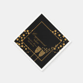 Gold Champagne Bubbles Engagement Party Serviette (Ecke)