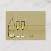 Gold Champagne Bubbles Moderne Eleganz Stilvolle H Platzkarte (Vorderseite)