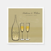 Gold Champagne Bubbles Moderne Eleganz Stilvolle H Serviette (Vorderseite)