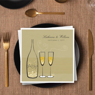Gold Champagne Bubbles Moderne Eleganz Stilvolle H Serviette