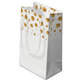 Gold Champagne Bubbles Wedding Kleine Geschenktüte (Rückseite Schrägansicht)